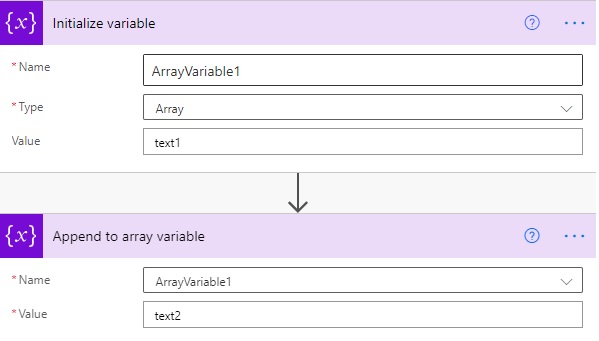 Append to array variable